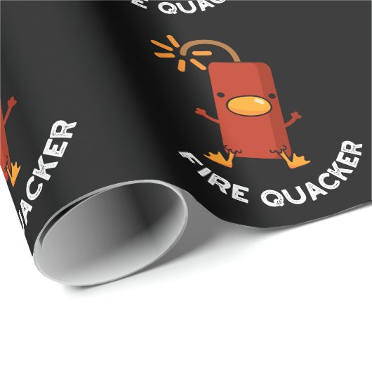 Vuur Quacker Grappig Vuurwerk Pun Dark BG Cadeaupapier (Rol Hoek)