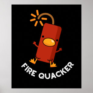 Vuur Quacker Grappig Vuurwerk Pun Dark BG Poster