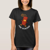 Vuur Quacker Grappig Vuurwerk Pun Dark BG T-shirt (Voorkant)