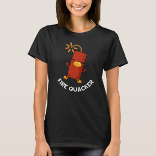 Vuur Quacker Grappig Vuurwerk Pun Dark BG T-shirt