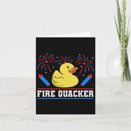Vuur Quacker Rubber Eend 4 juli Vuurwerk Kaart (Voorkant)