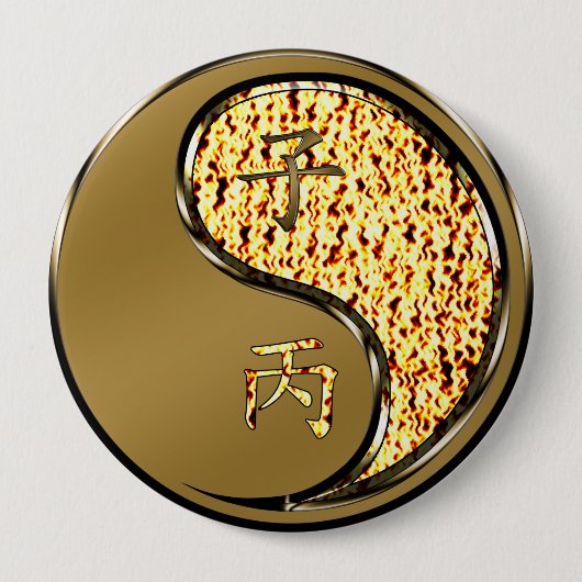 Vuur Rat Ronde Button 4,0 Cm (Voorkant)