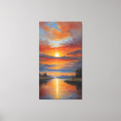Vuur Rivier: Serene Zonsondergang Reflecties Canvas Afdruk (Voorkant)