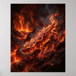 Vuur Salamander Gesmolten Grot Poster