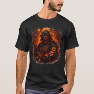 Vuur Samurai Warrior Lava Art T-shirt