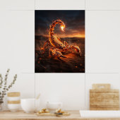 Vuur Schorpioen Brandend Zand Poster (Keuken)