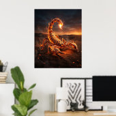 Vuur Schorpioen Brandend Zand Poster (Thuiskantoor)