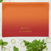 Vuur Sinaasappel Ombre Theedoek (Gevouwen)