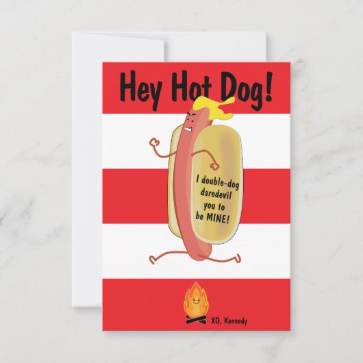 Vuur Springen Hot Kinder School Valentijnsdag Kaar Bedankkaart (Voorkant)