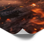 Vuur Tijger Brandende Wildernis Poster (Hoek)