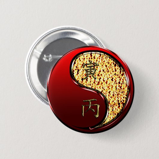 Vuur Tijger Ronde Button 5,7 Cm (Voorkant /achterkant)