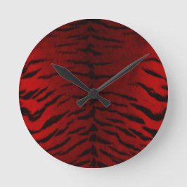 Vuur Tijger Vel Print Ronde Klok