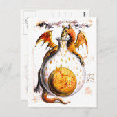 Vuur van de draak in de erlenmeyer briefkaart (Voorkant / Achterkant)