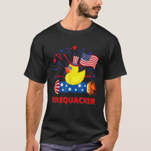 Vuur van patriottische vuurvaste stof van 4 juli t-shirt