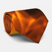 Vuur Vlam Patroon – Krachtig Oranje & Zwart Stropdas (Opgerold)