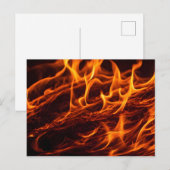 Vuur vlammacro in open haard briefkaart (Voorkant / Achterkant)