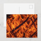 Vuur vlammacro in open haard briefkaart (Voorkant / Achterkant)