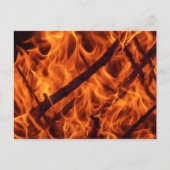 Vuur vlammacro in open haard briefkaart (Voorkant)