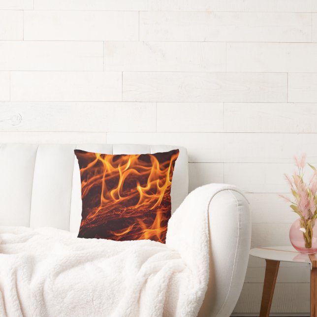 Vuur vlammacro in open haard kussen (Bank)