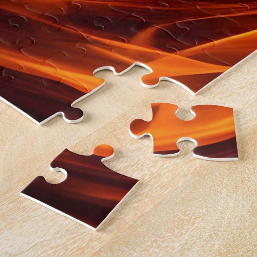 Vuur vlammacro in open haard legpuzzel (Zijkant)