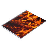 Vuur vlammacro in open haard notitieboek (Linkerzijde)