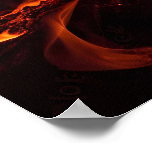 Vuur vlammacro in open haard poster (Hoek)