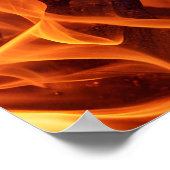 Vuur vlammacro in open haard poster (Hoek)