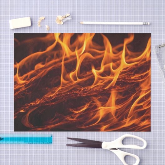 Vuur vlammacro in open haard tissuepapier (Craft)