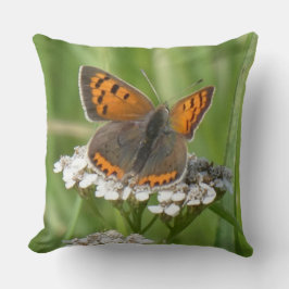 Vuur Vlinder op Witte Bloemen Sierkussen