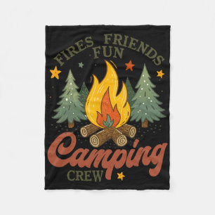 Vuur Vrienden Pret Kampeer Crew Kampvuur Outdoor A Fleece Deken