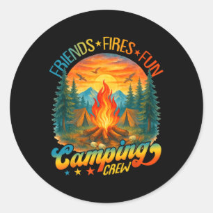Vuur Vrienden Pret Kamperen Bemanning Zomer Kamp K Ronde Sticker
