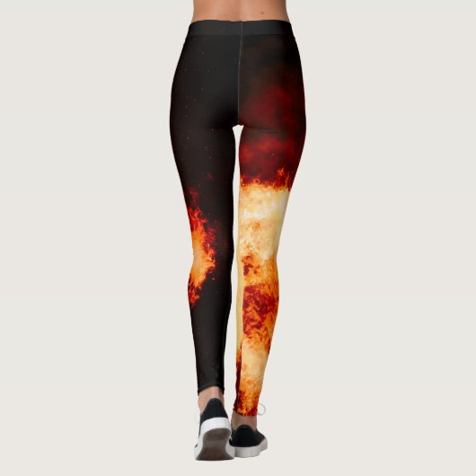 Vuur vulkaanvuren heet! leggings (Achterkant)