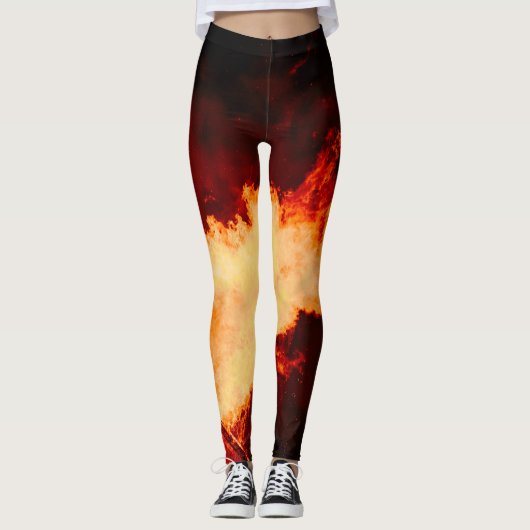 Vuur vulkaanvuren heet! leggings (Voorkant)