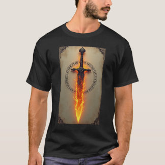 Vuurachtige Runen: Mystiek Brandend Zwaard T-shirt
