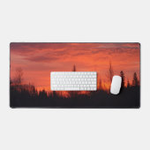 Vuurachtige winter zonsondergang bureauloper bureaumat (Keyboard & Muis)