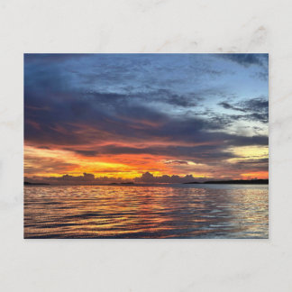 Vuurachtige Zonsondergang op Eiland, Brisbane, Aus Briefkaart