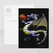 Vuurademende draak briefkaart (Voorkant / Achterkant)