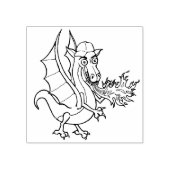 Vuurademende draak met pet rubberstempel (Afrduk)