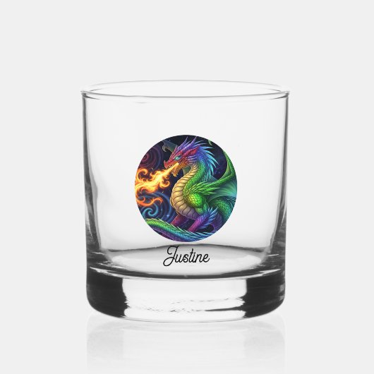 Vuurademende Draak Persoonlijk Whisky Glas (Voorkant)