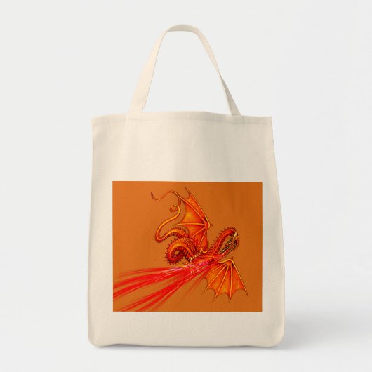Vuurademende draak tote bag (Voorkant)