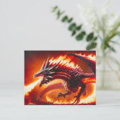 Vuurademende Dragon Briefkaart (Staand voorkant)