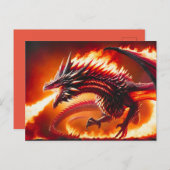 Vuurademende Dragon Briefkaart (Voorkant / Achterkant)