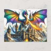 Vuurademende Dragon Briefkaart (Voorkant)