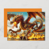 Vuurademende Dragon Briefkaart (Voorkant / Achterkant)