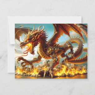 Vuurademende Dragon Briefkaart