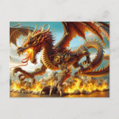 Vuurademende Dragon Briefkaart (Voorkant)