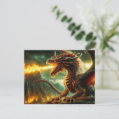 Vuurademende Dragon Briefkaart (Staand voorkant)