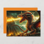 Vuurademende Dragon Briefkaart (Voorkant / Achterkant)