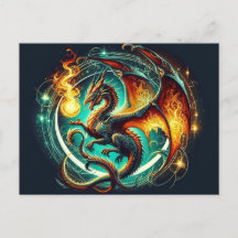 Vuurademende Dragon Briefkaart