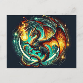 Vuurademende Dragon Briefkaart
